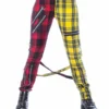 Pantalon Punk Rock POIZEN INDUSTRIES 'ordelia' -DISCOBOLE Soldes ordelia pants red yellow tartan chemical black 1 900