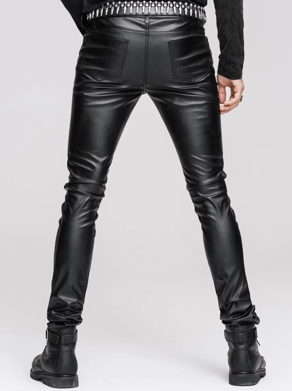Pantalon Gothique Homme En Simili Cuir Noir 5 Pantalon Gothique Homme En Simili Cuir Noir â Image 3