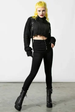 Pantalon Femme KILLSTAR 'ravens Cross' -DISCOBOLE Soldes rip me apart knit sweater d min x1600 900