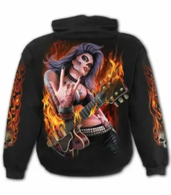 Sweat Capuche Dark Wear SPIRAL 'Rocking The Dead' -DISCOBOLE Soldes rocking the dead sweatshirt a capuche noir1 900