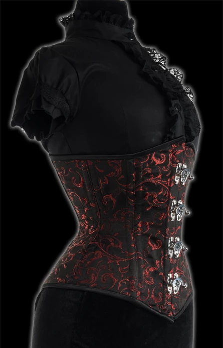 Grand Serre-taille Gothique Brocarde Rouge 4 Grand Serre-taille Gothique Brocarde Rouge â Image 2