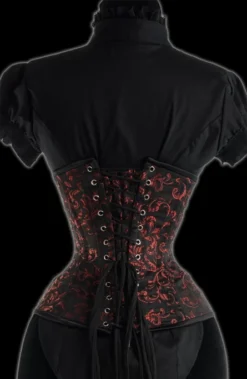 Grand Serre-taille Gothique Brocarde Rouge 7 Grand Serre-taille Gothique Brocarde Rouge -DISCOBOLE Soldes ruby extreme waist corset 3 900