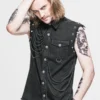 Chemise Goth Rock Sans Manches