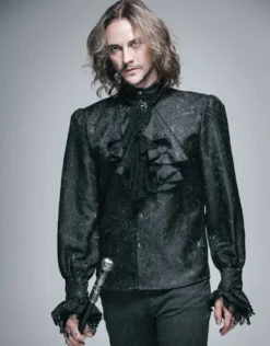 Chemise Gothique Victorienne Noire
