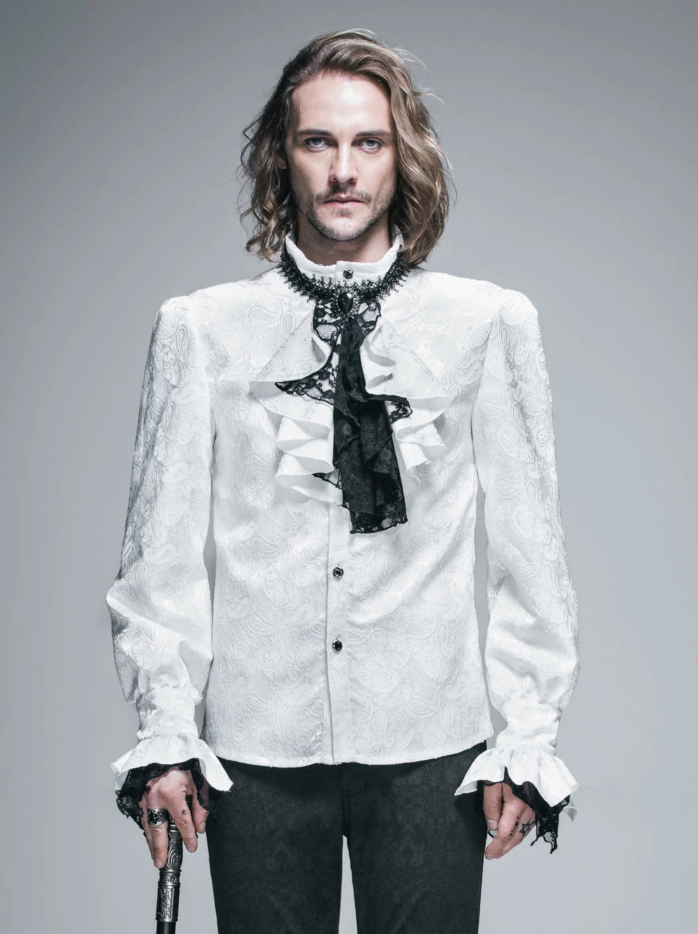 Chemise Gothique Vampire Blanche 4 Chemise Gothique Vampire Blanche – Image 2