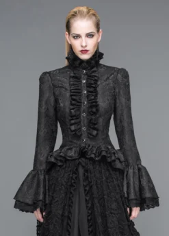 Chemisier Gothique Noir DEVIL FASHION -DISCOBOLE Soldes sht017013964028165 4 900