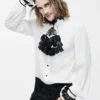 Chemise Gothique Blanche à Jabot -DISCOBOLE Soldes sht023027 900