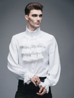 Chemise Victorienne Blanche DEVIL FASHION -DISCOBOLE Soldes sjm127 6