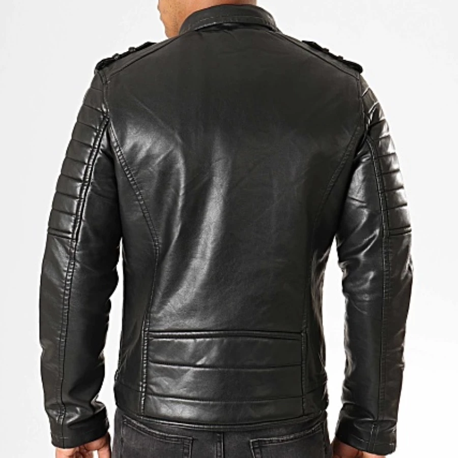 Perfecto Homme En Simili Cuir Noir 4 Perfecto Homme En Simili Cuir Noir â Image 2