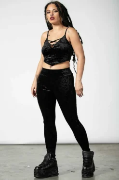 Leggings Velours KILLSTAR 'to Ashes' -DISCOBOLE Soldes to ashes velvet leggings b x1600 900