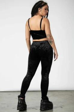 Leggings Velours KILLSTAR 'to Ashes' -DISCOBOLE Soldes to ashes velvet leggings c x1600 900