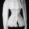 Chemisier Gothique Victorien Blanc -DISCOBOLE Soldes white ruffle blouse 11 900