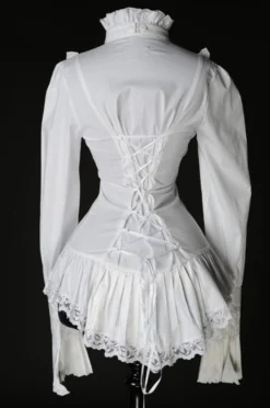 Chemisier Gothique Victorien Blanc 9 Chemisier Gothique Victorien Blanc -DISCOBOLE Soldes white ruffle blouse 13 900