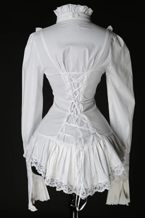 Chemisier Gothique Victorien Blanc 6 Chemisier Gothique Victorien Blanc â Image 4