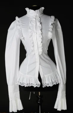 Chemisier Gothique Victorien Blanc 8 Chemisier Gothique Victorien Blanc -DISCOBOLE Soldes white ruffle blouse 14 900